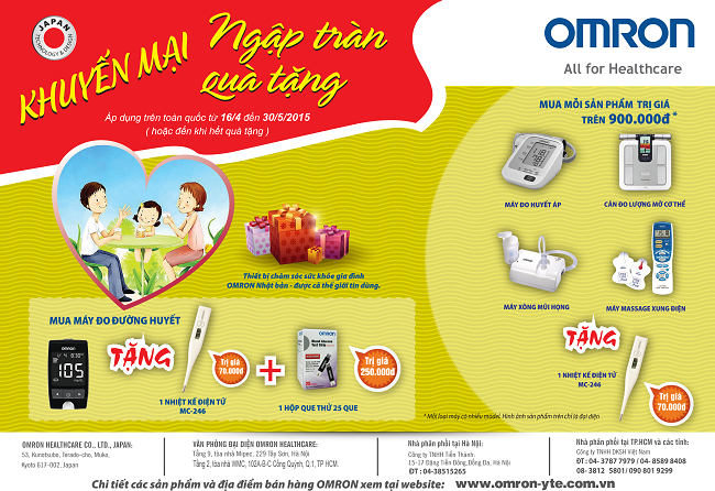 Chương trình khuyến mãi của Omron Healthcare tháng 5 2015 1 Chương trình khuyến mãi của Omron Healthcare tháng 5 2015 1