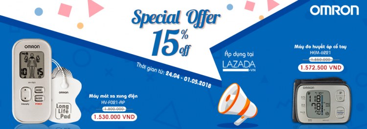 Omron Healthcare tưng bừng khuyến mãi Special Offer 15% 1