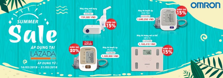 Omron Healthcare khuyến mại ngày hè tháng 5 trên Lazada 1