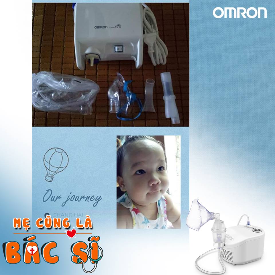 Mẹ Nấm chia sẻ bí quyết giúp con hết viêm phế quản với máy xông khí dung Omron 1
