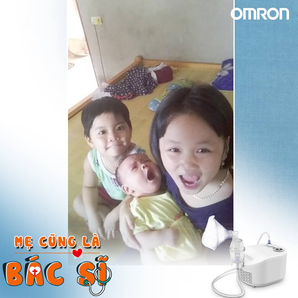 Chia sẻ của mẹ Nhan Hoang khi dùng máy xông khí dung Omron NE-C801 cho bé bị viêm phổi 1