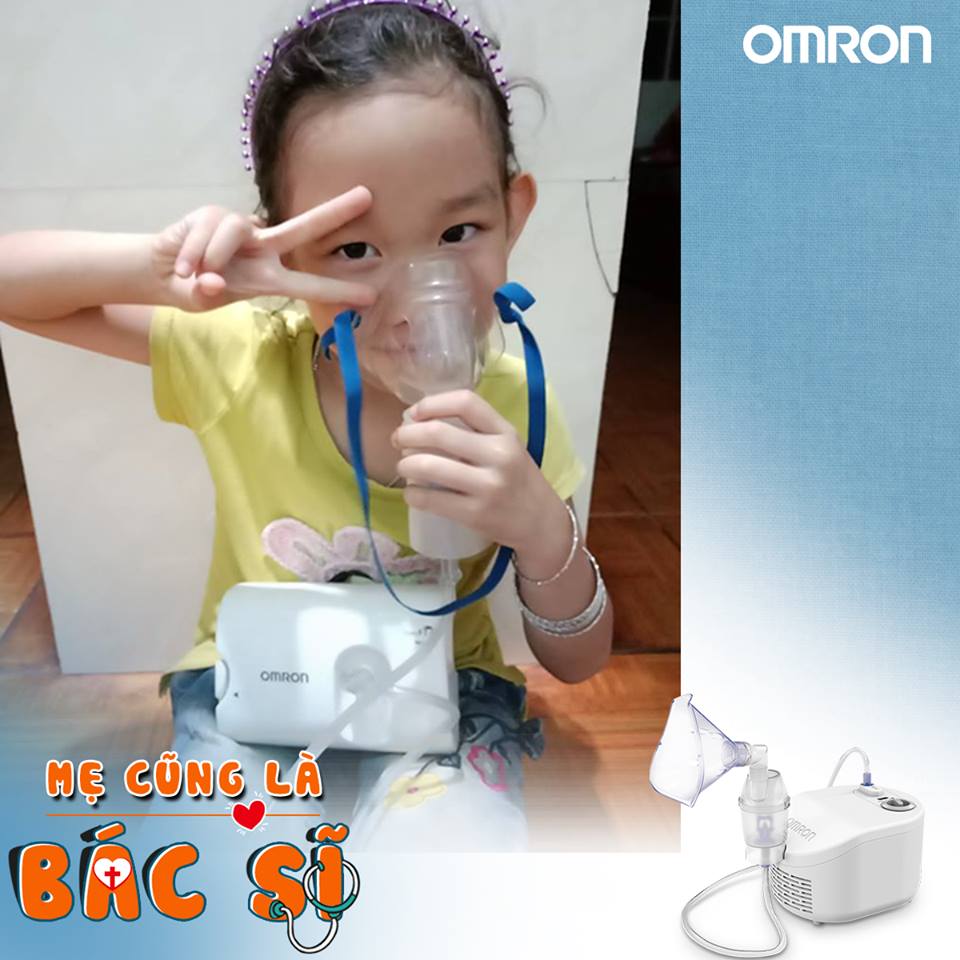 Phòng bệnh viêm phế quản cho trẻ bằng máy xông khí dung Omron 1