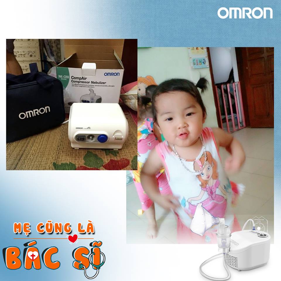 Giúp bé 2 tuổi hết viêm phế quản bằng máy xông khí dung Omron NE - C28 1