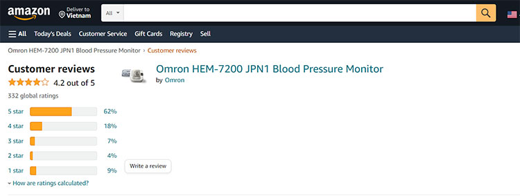 Đánh giá của người dùng về máy đo huyết áp Omron JPN1 1