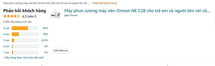 Đánh giá của người dùng về máy xông khí dung Omron NE-C28 1